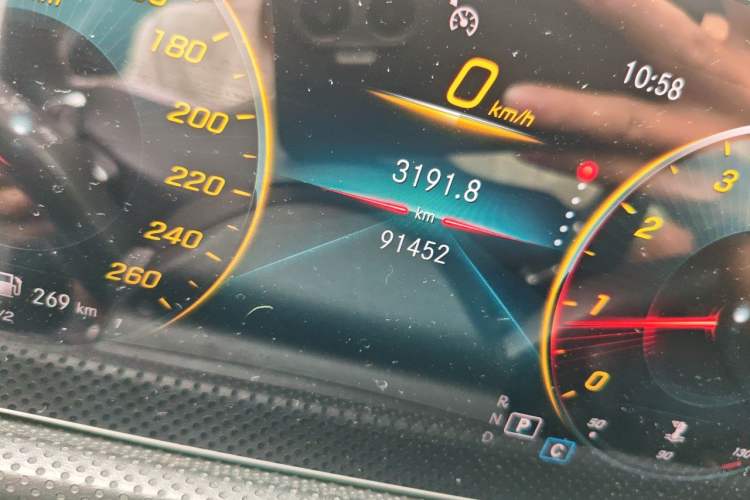 Used Mercedes-Benz A-Class 2019 Restyled A 200 L Sport Sedan Odometer Close Up