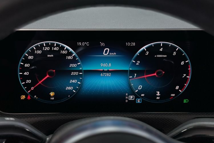 Used Mercedes-Benz A-Class 2019 Restyled A 200 L Sport Sedan Odometer Close Up