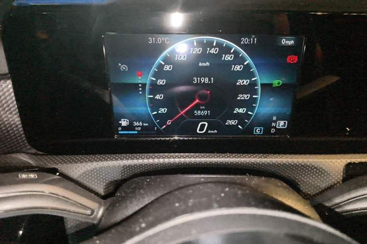 Used Mercedes-Benz A-Class 2019 A 180 L Sport Sedan Odometer Close Up