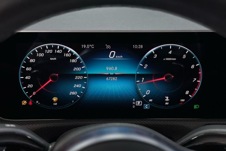 Used Mercedes-Benz A-Class 2019 Restyled A 200 L Sport Sedan Odometer Close Up