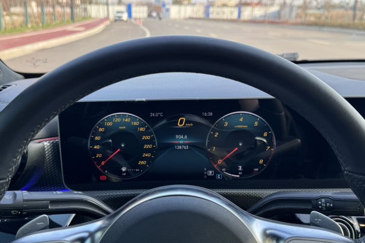 Used Mercedes-Benz A-Class 2019 A 200 L Sport Sedan Odometer Close Up