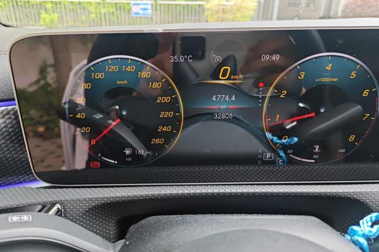 Used Mercedes-Benz A-Class 2019 A 200 L Sport Sedan Odometer Close Up
