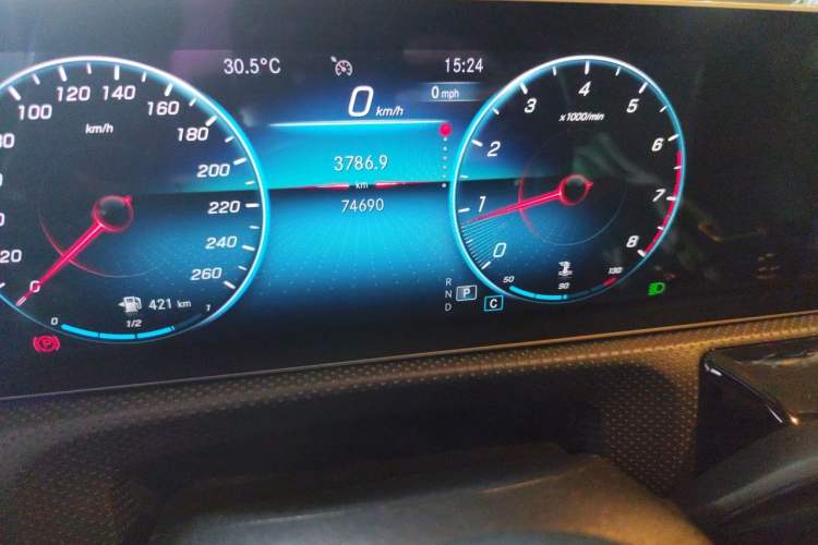 Used Mercedes-Benz A-Class 2020 A 200 L Sport Sedan Odometer Close Up