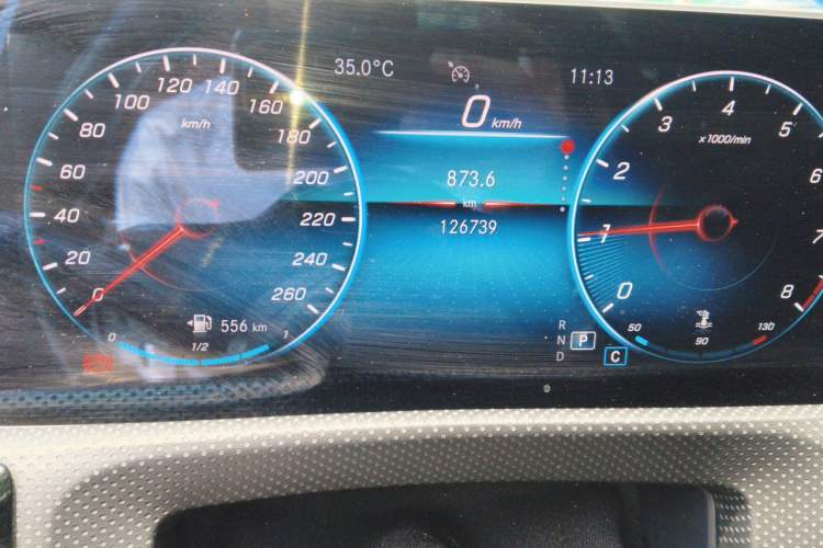 Used Mercedes-Benz A-Class 2020 A 200 L Sport Sedan Odometer Close Up