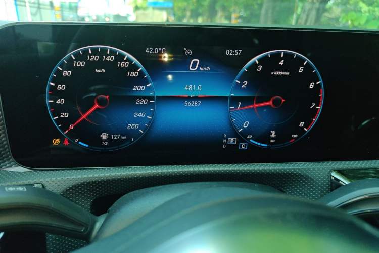 Used Mercedes-Benz A-Class 2020 A 200 L Sport Sedan Odometer Close Up