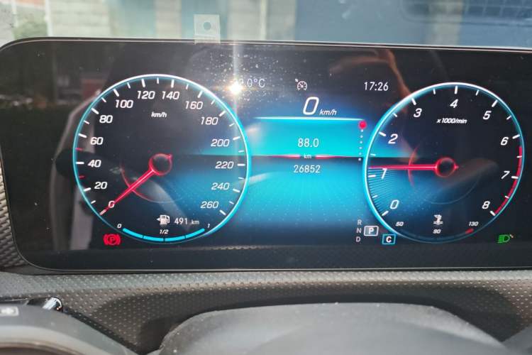 Used Mercedes-Benz A-Class 2020 Second Facelift A 180 L Sport Sedan Odometer Close Up