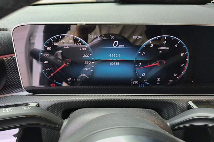 Used Mercedes-Benz A-Class 2020 A 200 L Sport Sedan Odometer Close Up