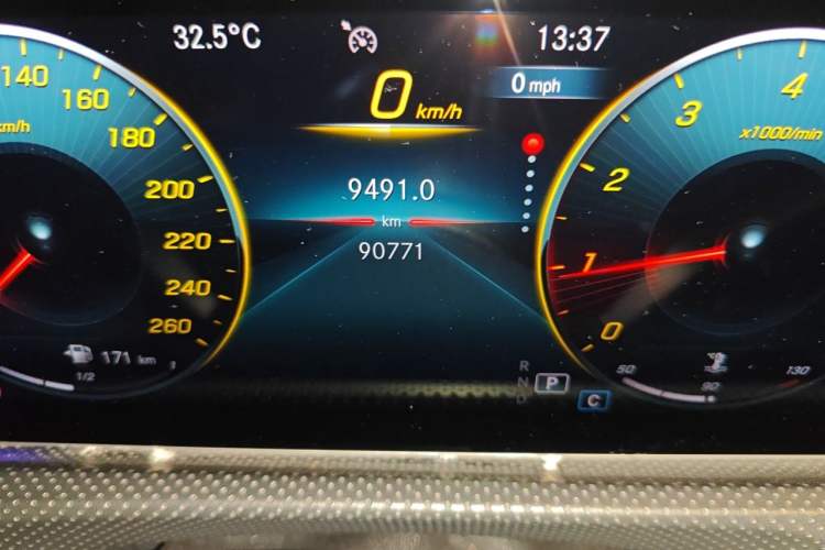 Used Mercedes-Benz A-Class 2020 A 200 L Sport Sedan Odometer Close Up