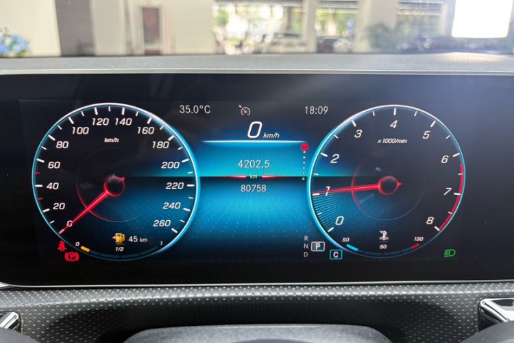 Used Mercedes-Benz A-Class 2020 A 200 L Sport Sedan Odometer Close Up