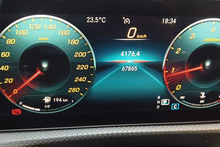 Used Mercedes-Benz A-Class 2020 A 200 L Sport Sedan Odometer Close Up