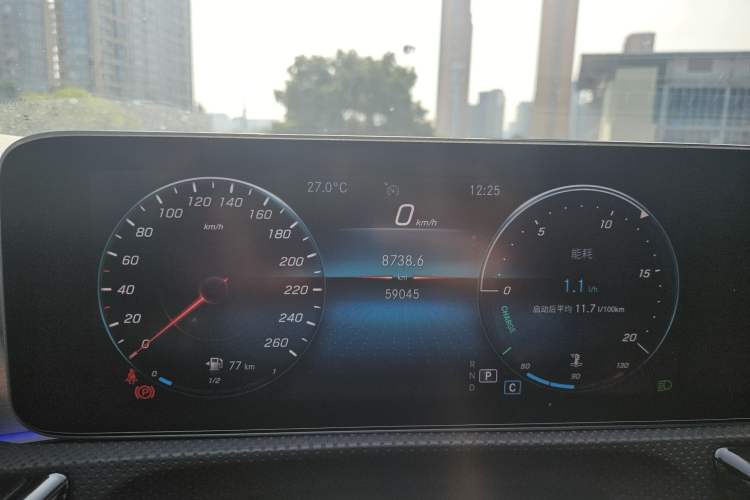 Used Mercedes-Benz A-Class 2020 A 220 L 4MATIC Sport Sedan Odometer Close Up