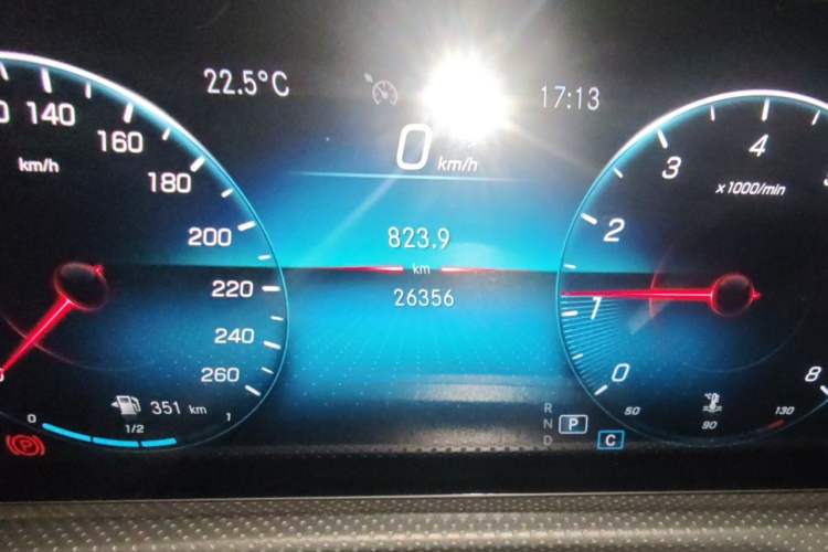 Used Mercedes-Benz A-Class 2021 A 180 L Sport Sedan Odometer Close Up