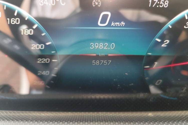 Used Mercedes-Benz A-Class 2021 A 200 L Sport Sedan Fashion Model Odometer Close Up