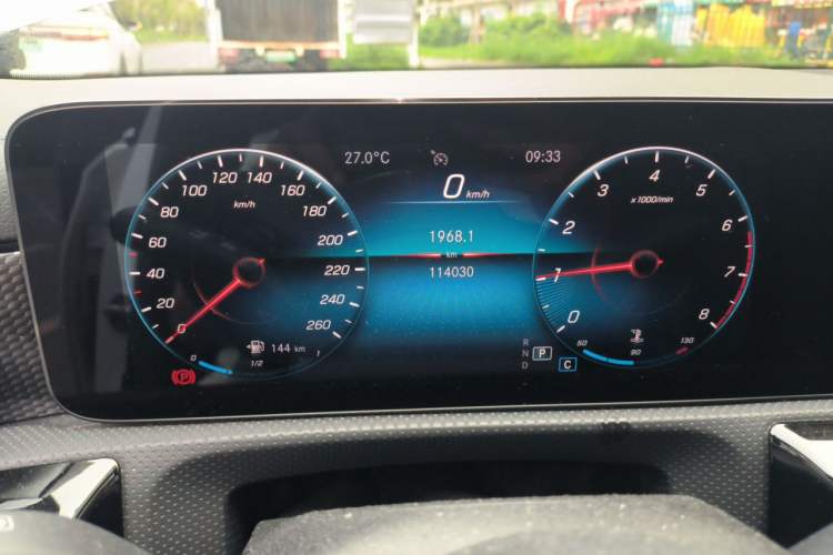 Used Mercedes-Benz A-Class 2021 A 200 L Sport Sedan Dynamic Model Odometer Close Up