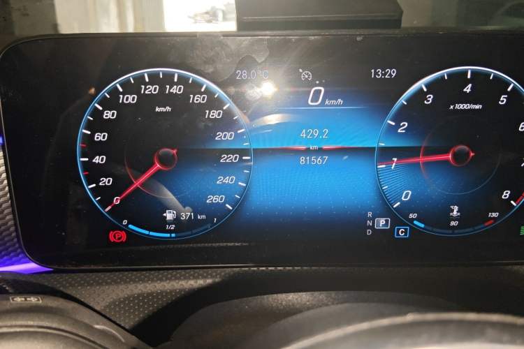 Used Mercedes-Benz A-Class 2021 A 200 L Sport Sedan Dynamic Model Odometer Close Up