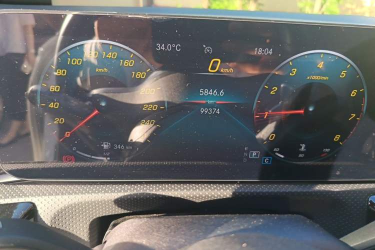 Used Mercedes-Benz A-Class 2021 A 200 L Sport Sedan Fashion Model Odometer Close Up