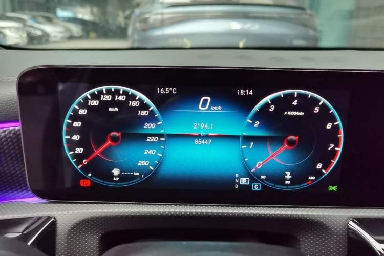 Used Mercedes-Benz A-Class 2021 A 200 L Sport Sedan Dynamic Model Odometer Close Up