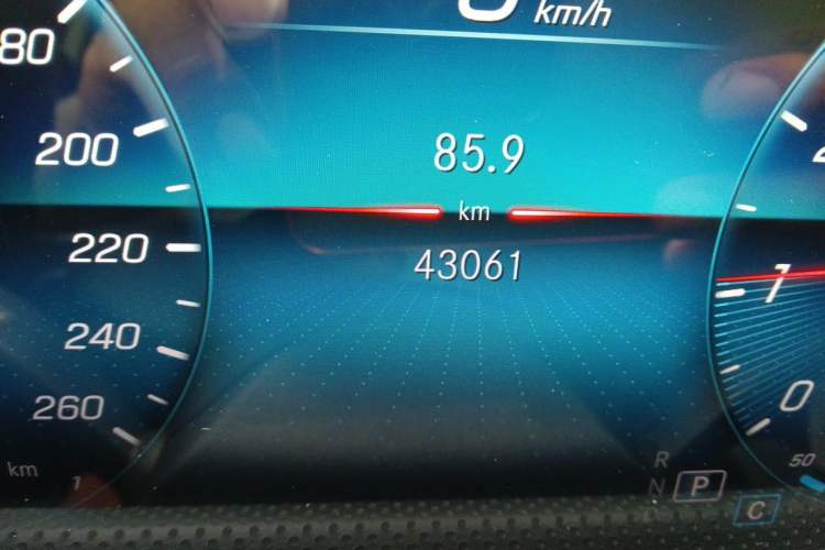 Used Mercedes-Benz A-Class 2021 A 200 L Sport Sedan Dynamic Model Odometer Close Up