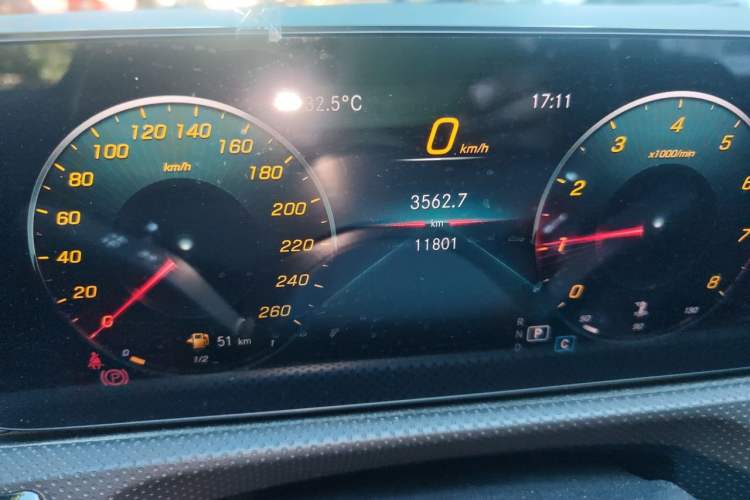 Used Mercedes-Benz A-Class 2021 A 200 L Sport Sedan Fashion Model Odometer Close Up