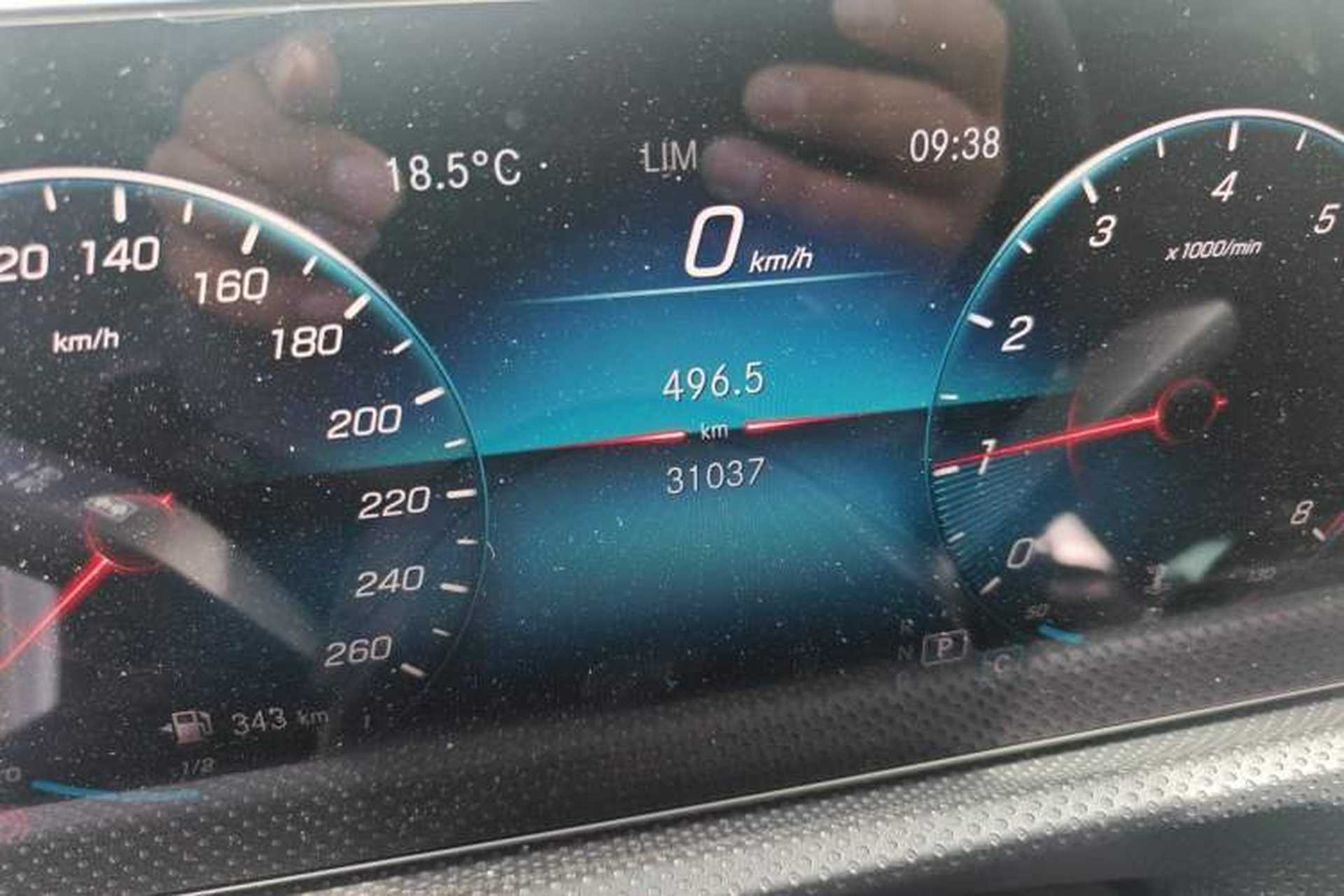 Used Mercedes-Benz A-Class 2021 A 200 L Sport Sedan Dynamic Model Odometer Close Up