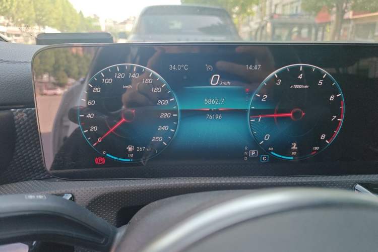 Used Mercedes-Benz A-Class 2021 A 200 L Sport Sedan Dynamic Model Odometer Close Up