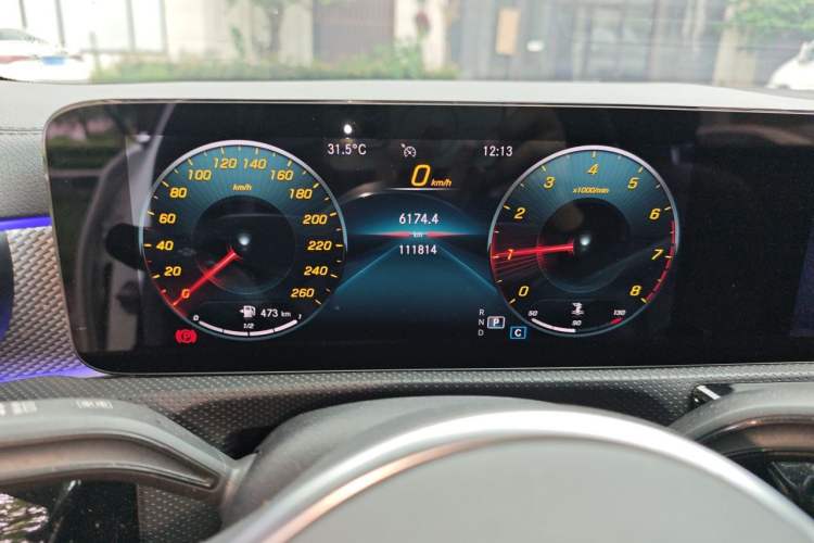 Used Mercedes-Benz A-Class 2021 A 180 L Sport Sedan Odometer Close Up
