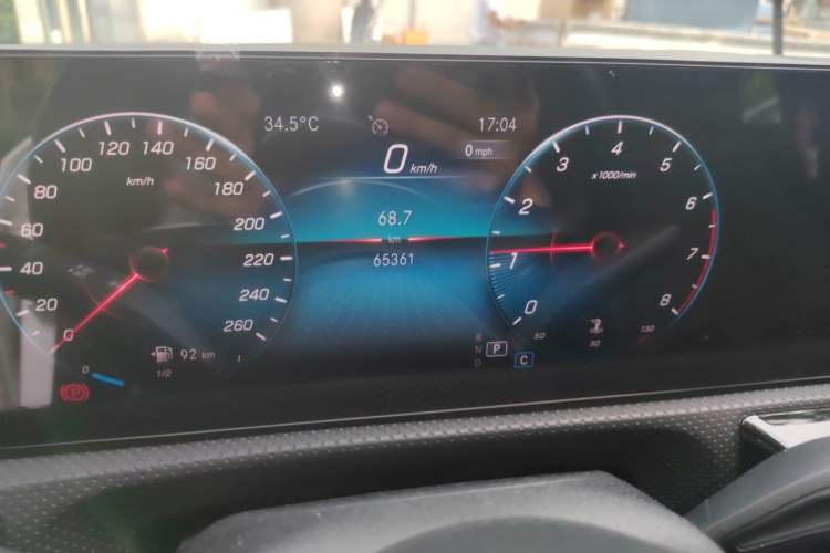 Used Mercedes-Benz A-Class 2021 A 180 L Sport Sedan Odometer Close Up