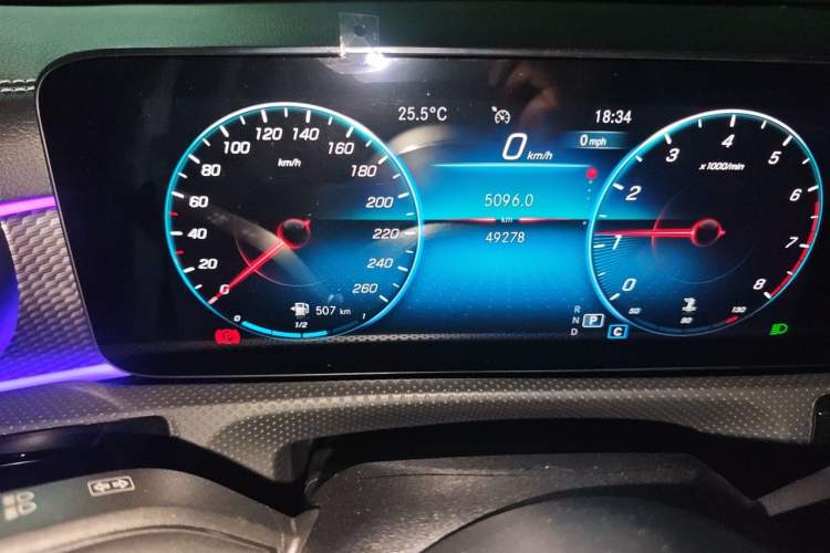 Used Mercedes-Benz A-Class 2022 A 200 L Sport Sedan Dynamic Model Odometer Close Up