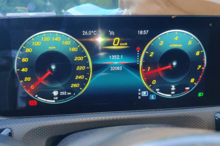 Used Mercedes-Benz A-Class 2022 A 180 L Sport Sedan Odometer Close Up