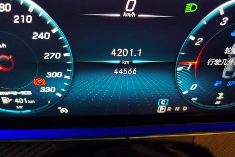 Used Mercedes-Benz AMG GT 2019 AMG GT 50 four-door sports car Odometer Close Up