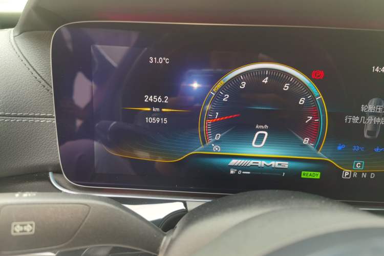 Used Mercedes-Benz AMG GT 2019 AMG GT 50 four-door sports car Odometer Close Up