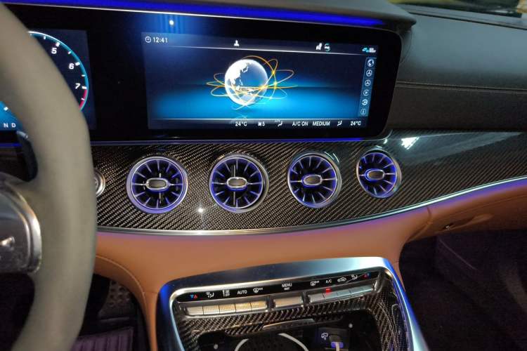 Used Mercedes-Benz AMG GT 2019 AMG GT 63 S 4MATIC+ Four-Door Coupe Audio And AC Panel