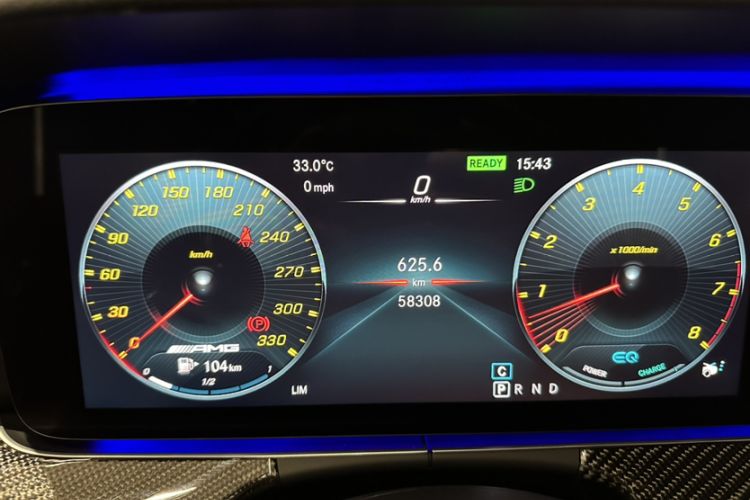 Used Mercedes-Benz AMG GT 2019 AMG GT 50 four-door sports car Odometer Close Up