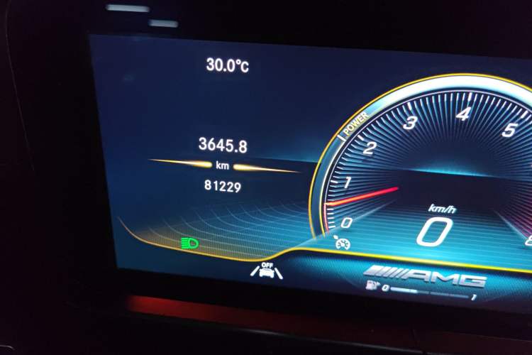Used Mercedes-Benz AMG GT 2019 AMG GT 50 four-door sports car Odometer Close Up