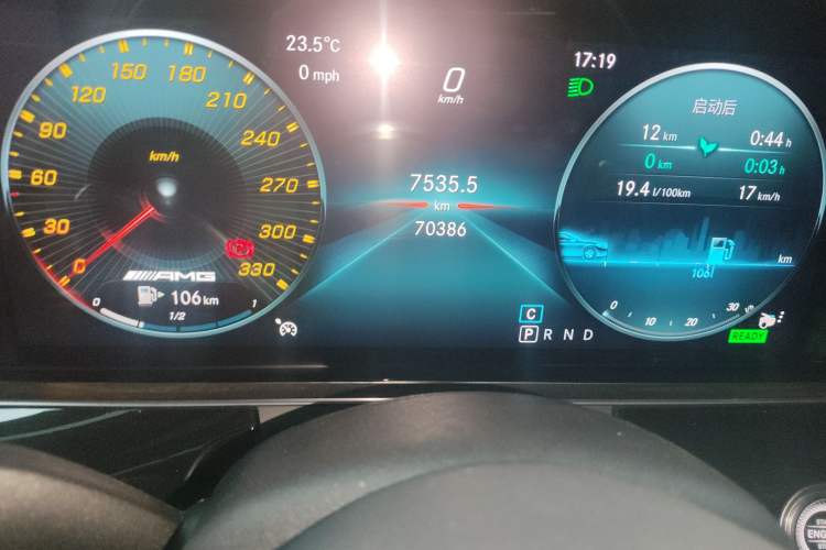 Used Mercedes-Benz AMG GT 2019 AMG GT 50 four-door sports car Odometer Close Up
