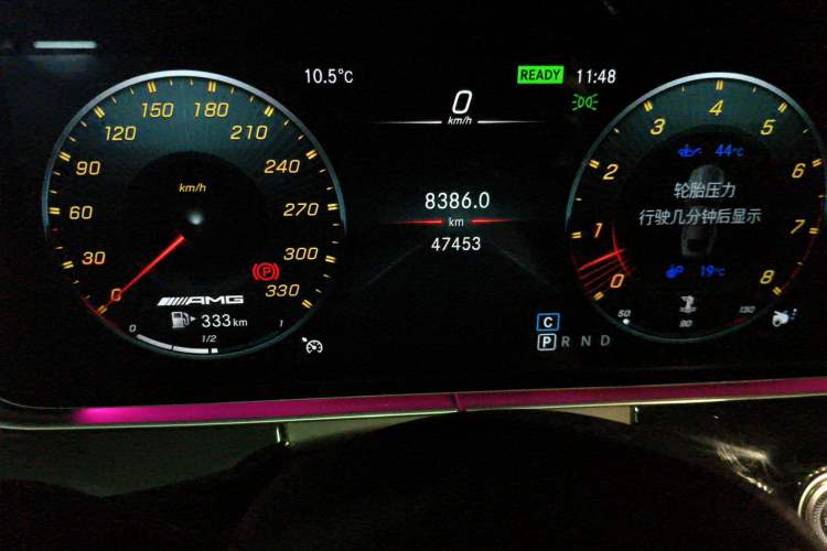Used Mercedes-Benz AMG GT 2019 AMG GT 50 four-door sports car Odometer Close Up