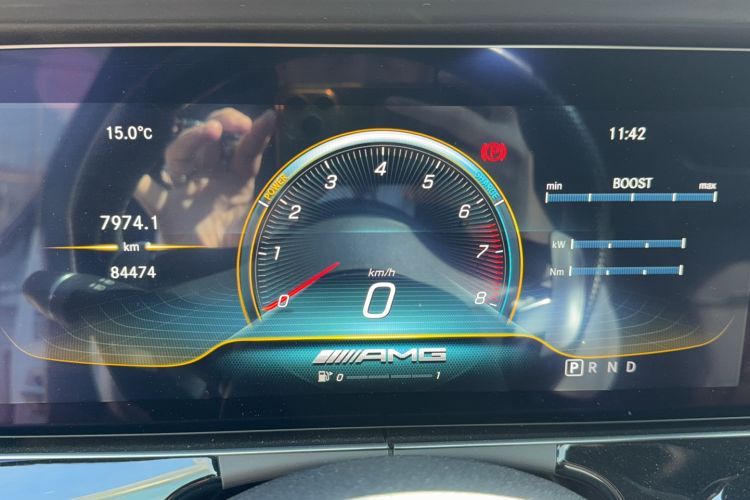 Used Mercedes-Benz AMG GT 2019 AMG GT 50 four-door sports car Odometer Close Up