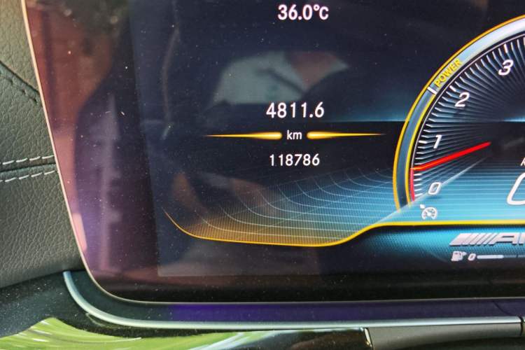 Used Mercedes-Benz AMG GT 2019 AMG GT 50 four-door sports car Odometer Close Up