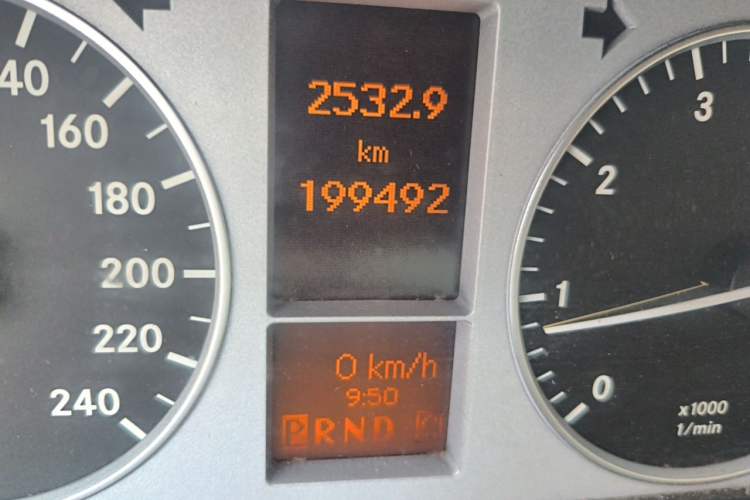 Used Mercedes-Benz B-Class 2009 B 200 Fashion Model Odometer Close Up