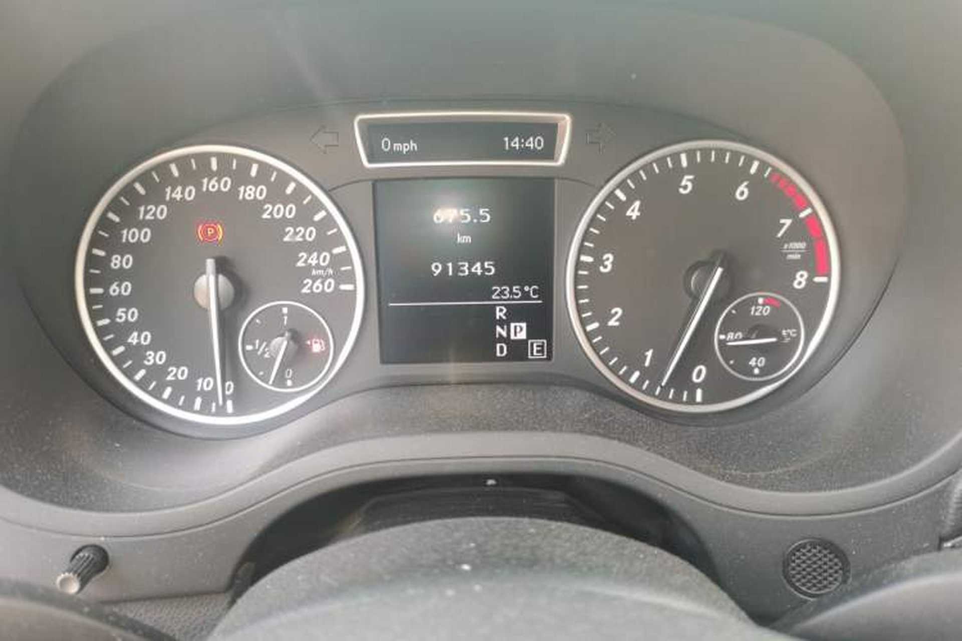 Used Mercedes-Benz B-Class 2012 B 180 Odometer Close Up