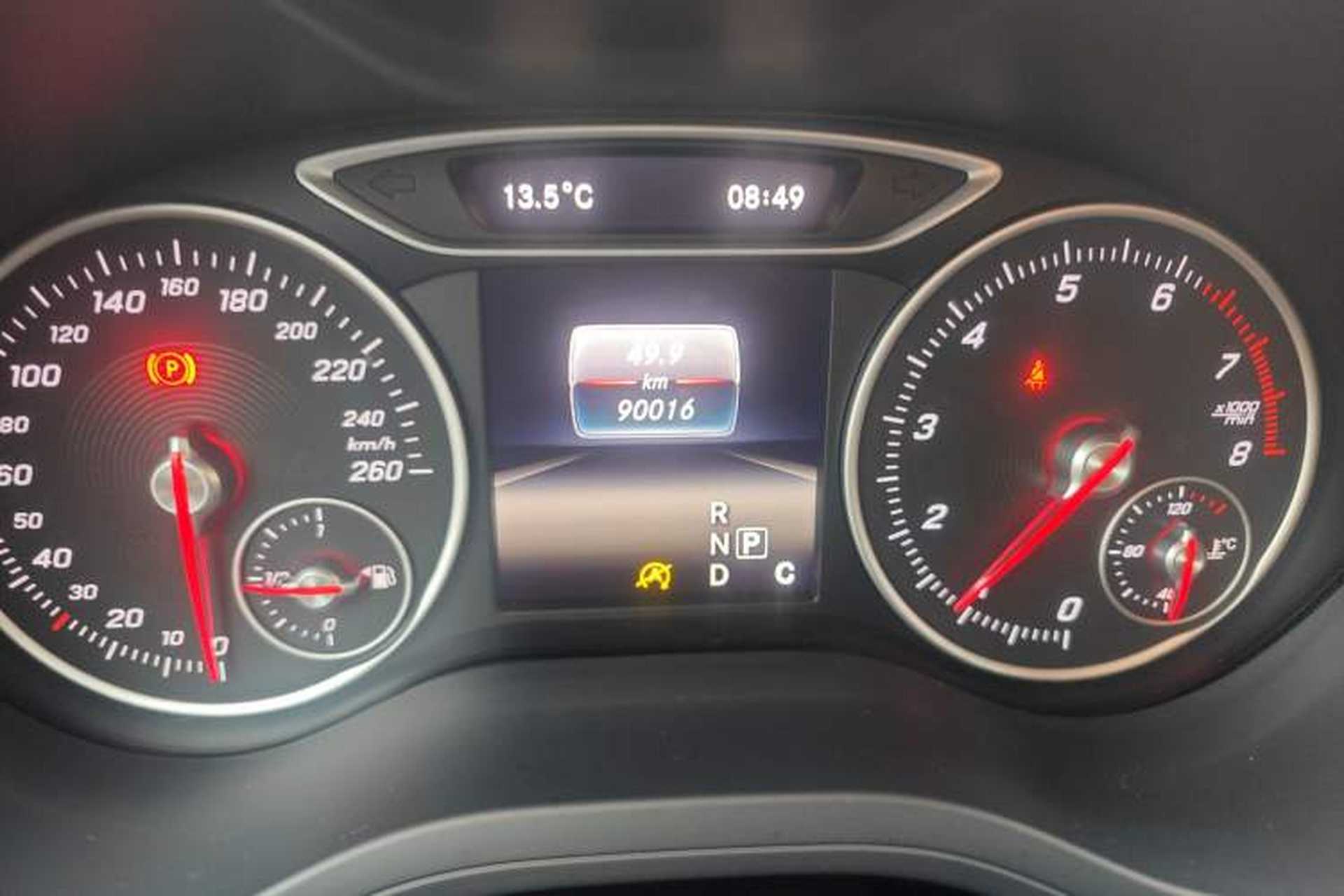 Used Mercedes-Benz B-Class 2016 B 180 Odometer Close Up