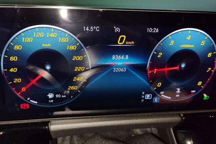 Used Mercedes-Benz B-Class 2021 B 180 Fashion Model Odometer Close Up