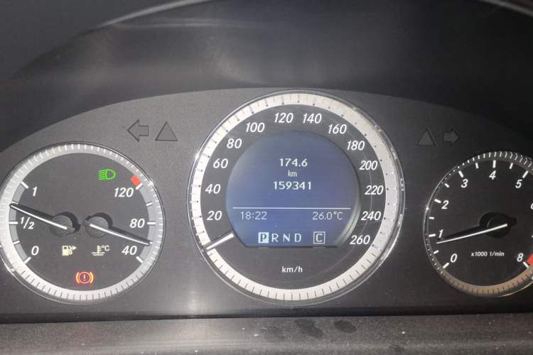 Used Mercedes-Benz C-Class 2008 C 200K Standard Model Odometer Close Up