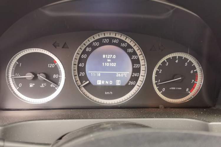 Used Mercedes-Benz C-Class 2010 C 180K Classic model Odometer Close Up