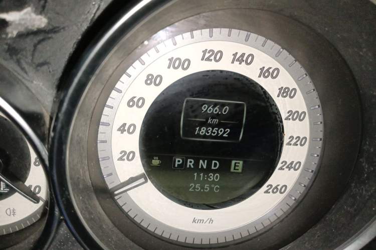 Used Mercedes-Benz C-Class 2011 C 200 CGI Elegant Model Odometer Close Up
