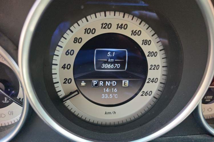 Used Mercedes-Benz C-Class 2011 C 200 CGI Elegant Model Odometer Close Up