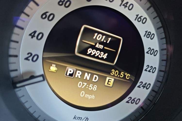 Used Mercedes-Benz C-Class 2011 C 200 CGI Elegant Model Odometer Close Up