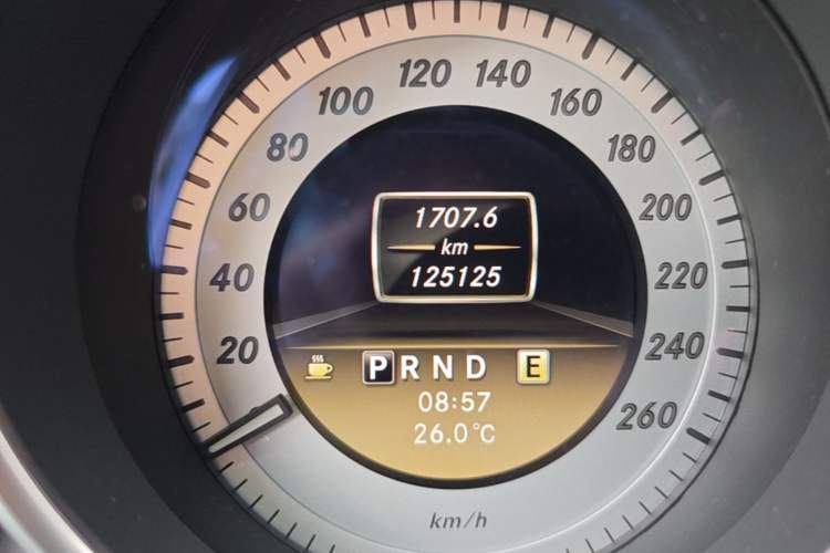 Used Mercedes-Benz C-Class 2011 C 200 CGI Elegant Model Odometer Close Up