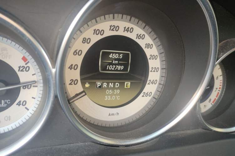 Used Mercedes-Benz C-Class 2011 C 200 CGI Elegant Model Odometer Close Up