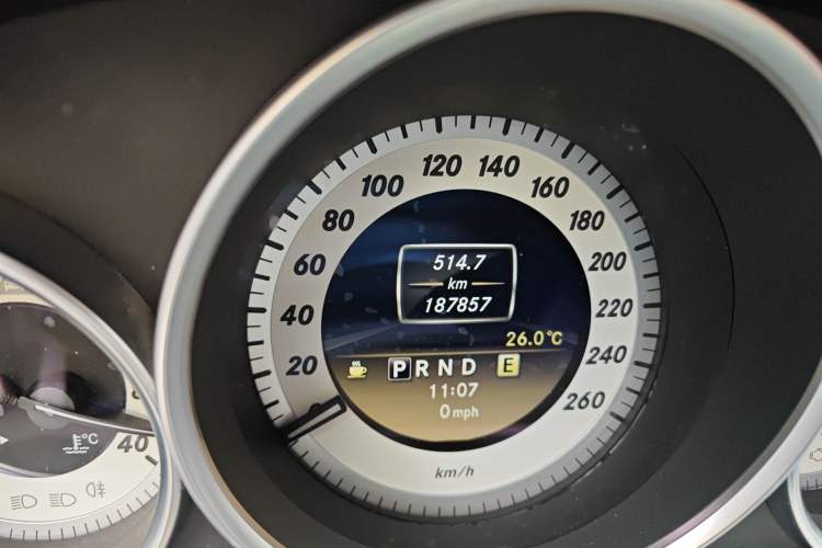 Used Mercedes-Benz C-Class 2011 C 200 CGI Elegant Model Odometer Close Up